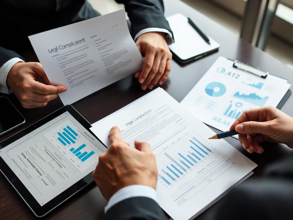 Corporate compliance professional working on ROC filings and legal documentation for business regulatory requirements